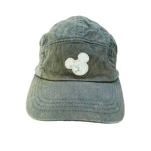 Mickey Mouse Logo Hat Strapback Sequin Cap Black 100 %‎ Cotton Size 57-6